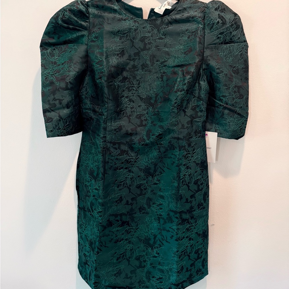 Bohme Dark Green Floral Long Sleeve Dress